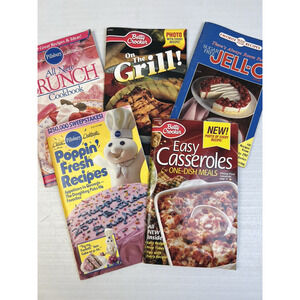 Cookbooks Lot of 5 Jello Pillsbury Betty Crocker Brunch Grill Casseroles Dessert